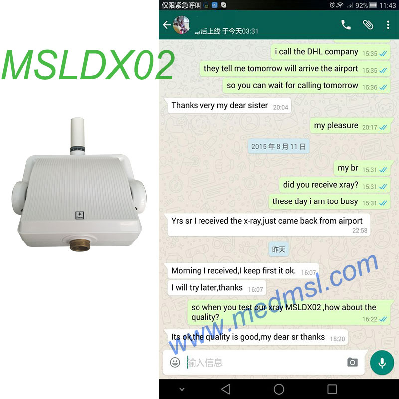 intra-oral dental x-ray machine MSLDX02 Praises From Clients